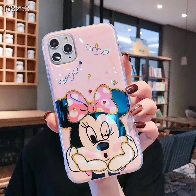 
Cartoon Mickey Minnie Donald Duck Blu-ray Anti-fall Set Mobile Phone Case Shell for iPhone 11 pro 