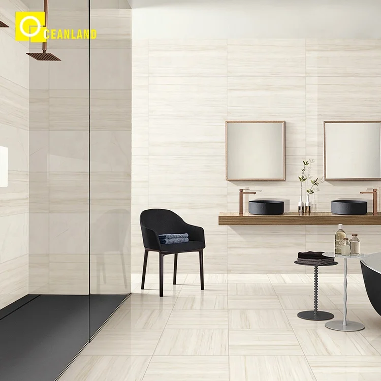 Indoor Non slip Kitchen Beige Ceramic Toilet Floor Tiles Bathroom Wall