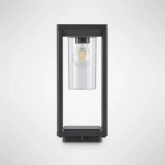 Modern ip44 die-cast aluminum square bollard e27 outdoor garden electric lights decoration in garden