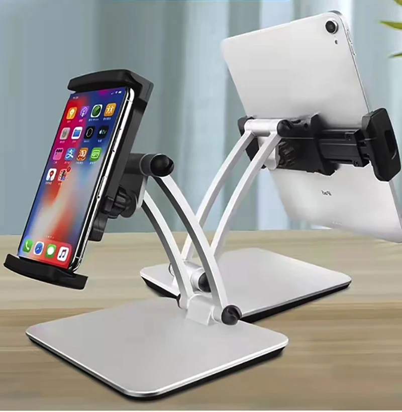 Upgraded 4.7-13.5 inch Universal 360 Rotating Aluminum Base Desktop Table Mobile Phone Tablet Stand