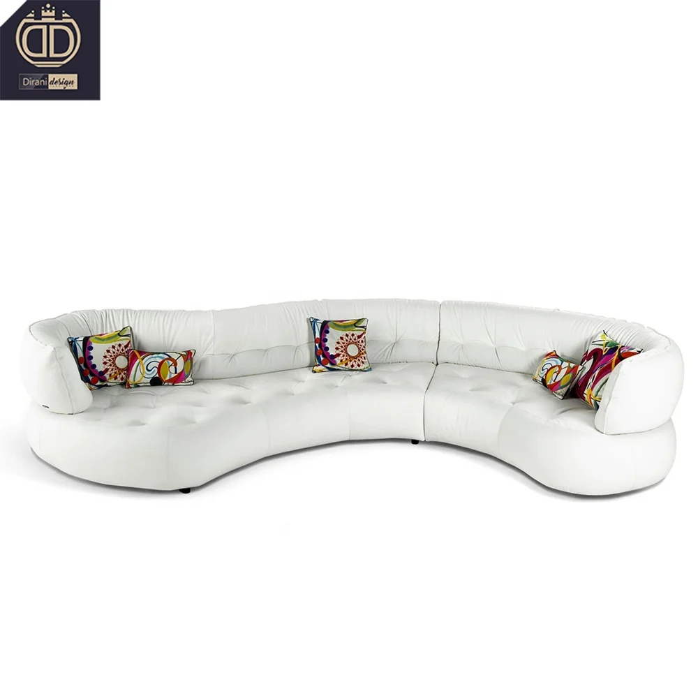 Latest SENSE ROCHE BOBOIS white leather unusual shaped Italian luxury unique designer cama individual sofa