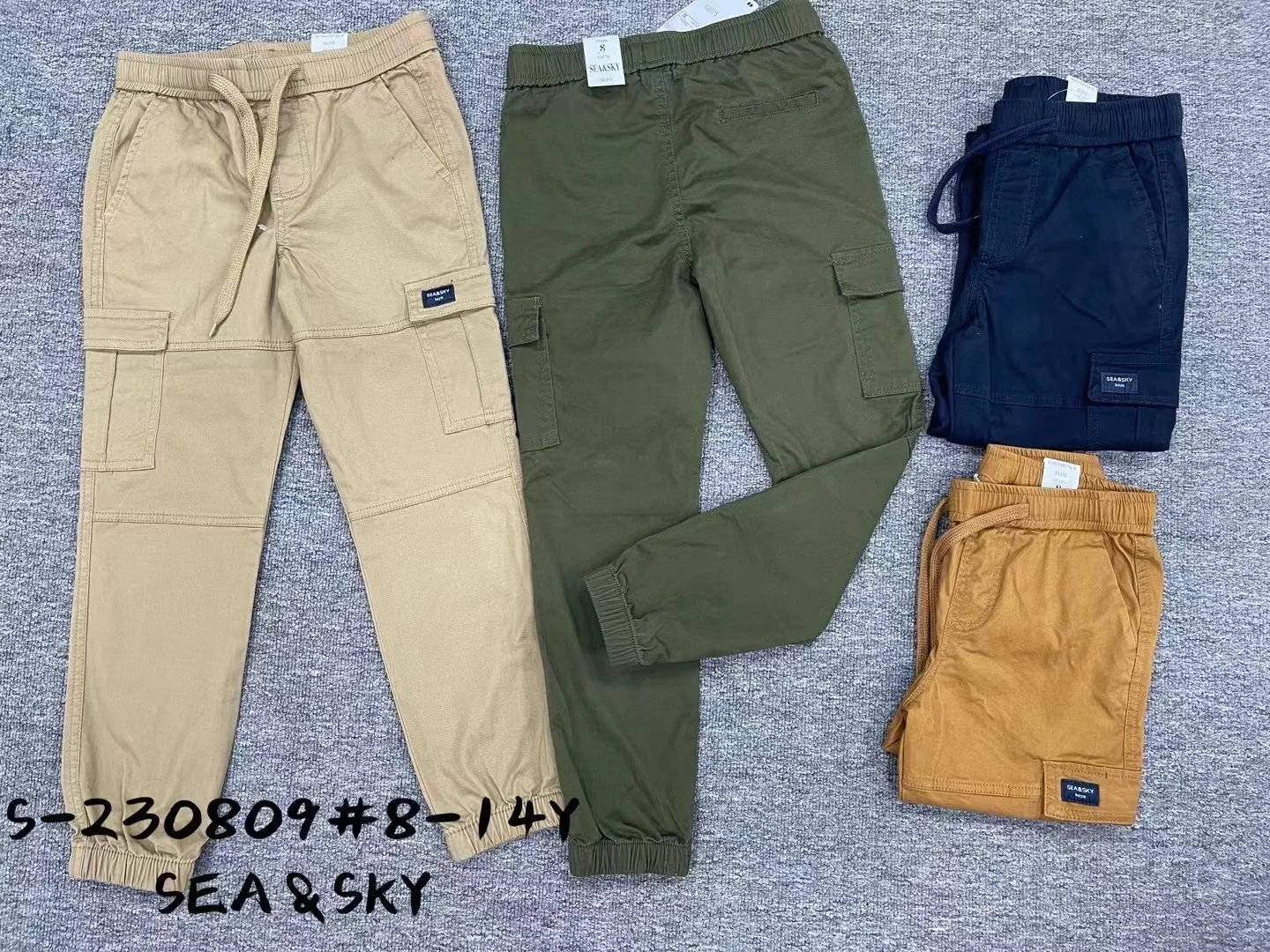 New Fashionable Jogger Pants kids Zipper Fly boys dress pant Navy Loose little boy pants