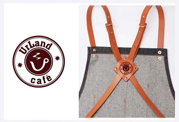 Jeans Black Barber Unisex Kitchen Cleaning Bib Apron Custom Logo Denim Apron Fabric Available With Pockets