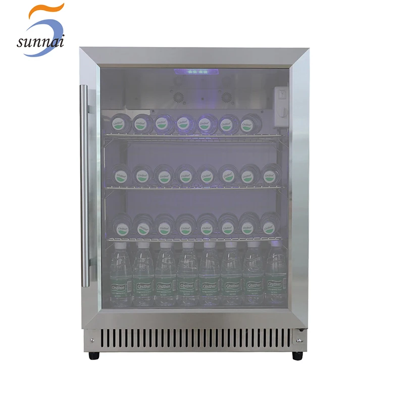 Factory Wholesale 150L Soda Can 304 Stainless Steel Outdoor Small Bar Fridge