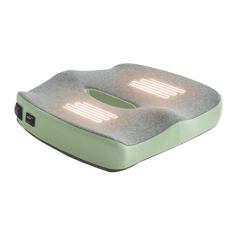 Mydays Tech Outdoor Memory Foam Heated Seat Cushion Ergonomic Office Heated Chair Cushion for Tailbone Pain Relief Back Pain