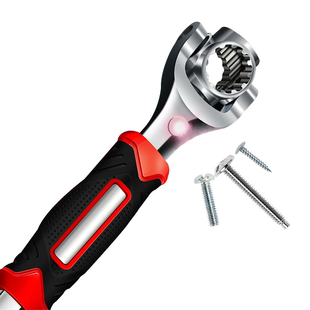 Repair Hand Tool Chrome 360 Degree Ratchet Universal Socket Wrenches