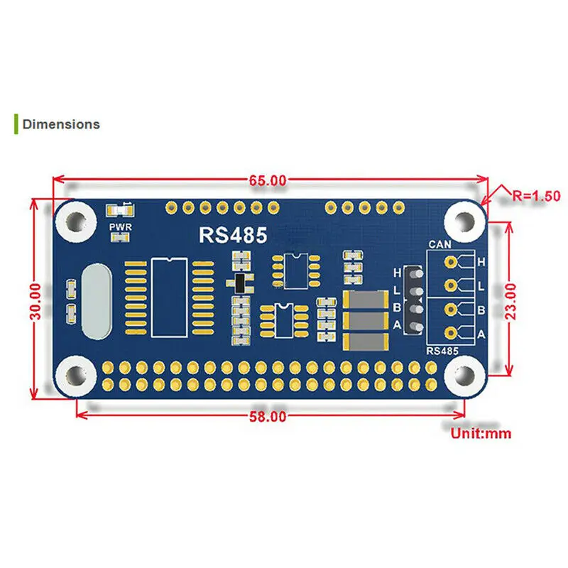  Функции связи с чехлом RS485 CAN для Raspberry Pi Zero 2 3 модели B