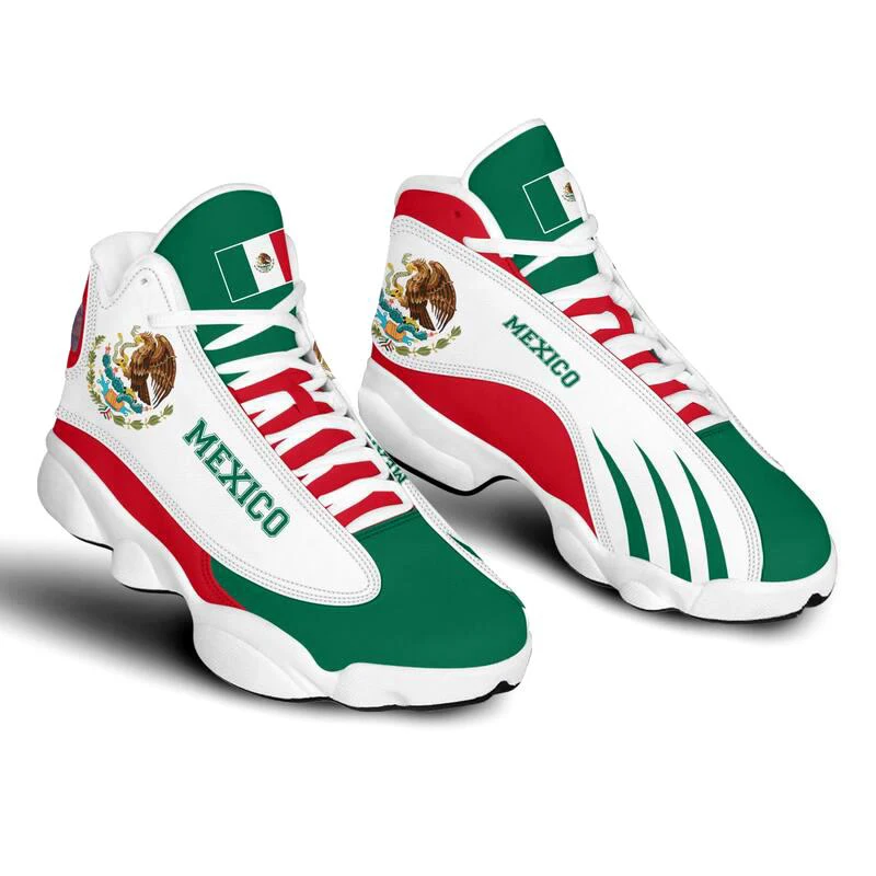Wholesale mexico flag name Print Design Sneakers Fashion Basketball Shoes Breathable design nation flag Casual Shoe