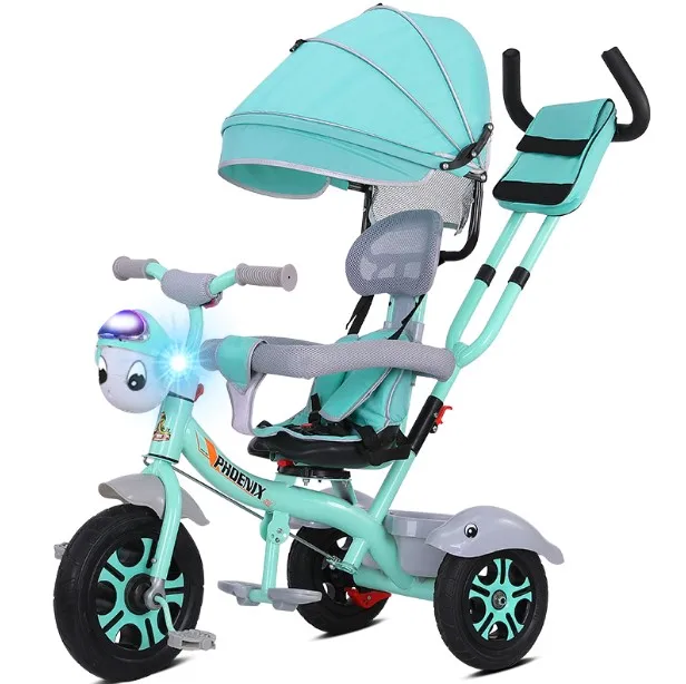 Wholesale Children 4 in 1 baby tricycle with push handel / 3 wheels baby trike stroller for sale