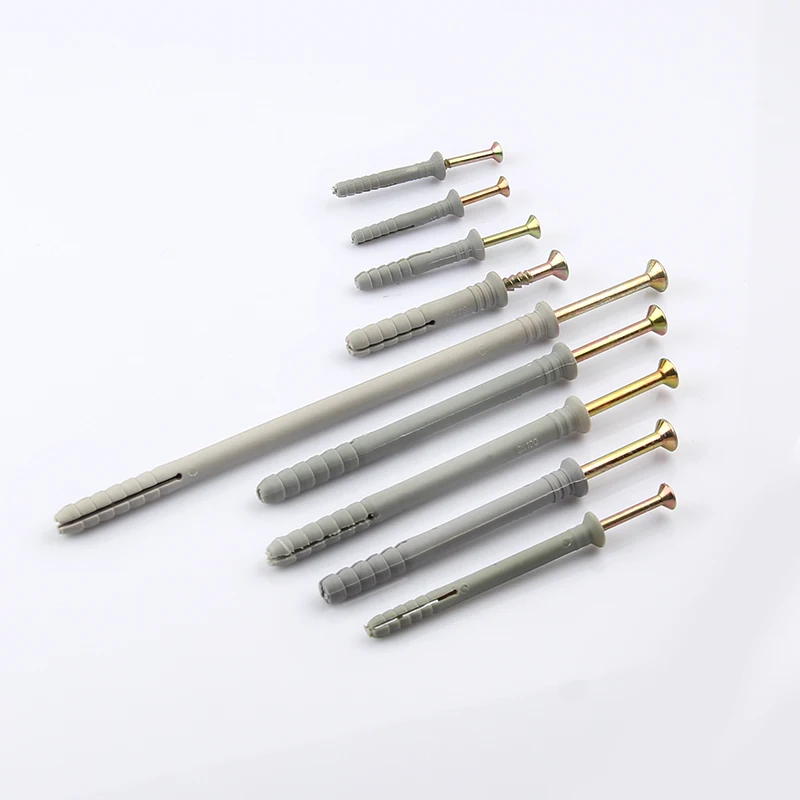 High Quality 5x30 Nylon Frame Fixing Anchors Hammer Drive Anchor Countersunk Head