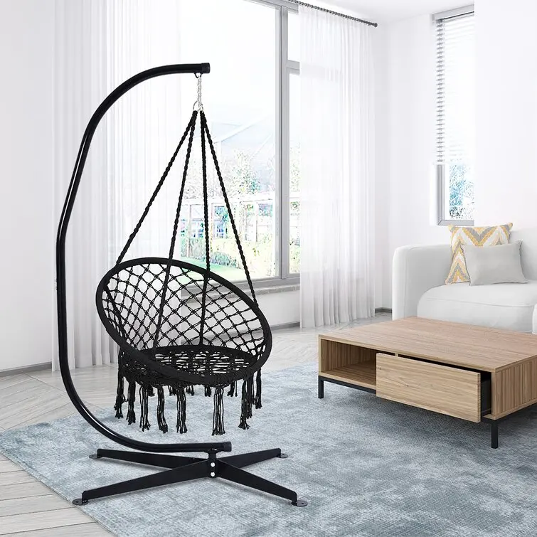 Boho Hammock Swing Cotton Rope Macrame Hanging Chair Wholesale Is Hot Outdoor Metal Bedroom Furniture Modern Small Balcony Seat