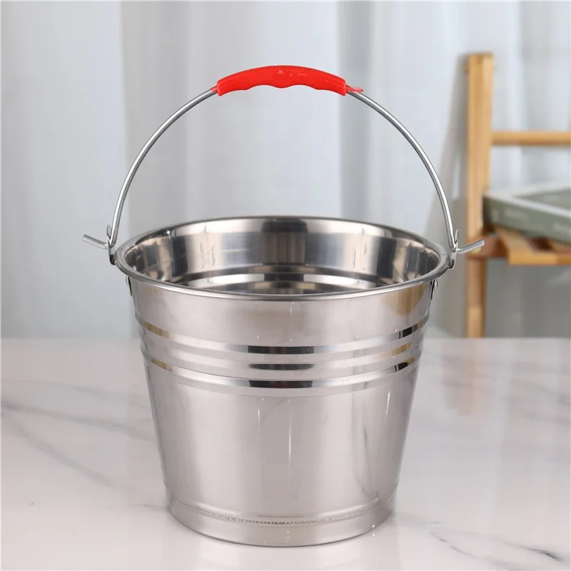 Quality stainless steel bucket 8L metal bucket 30L water milk bucket for family industrial hotel