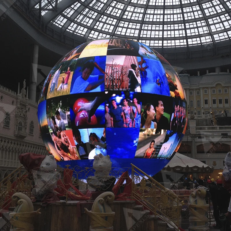 P2 Sphere LED Display Screen Diameter 1m Earth Creative Spherical LED Video Globe Display Ball Wall