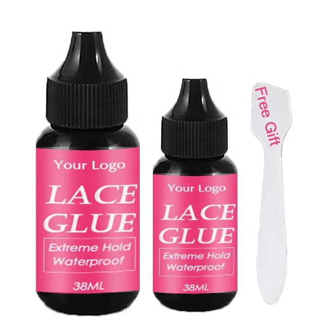 BLACK BOTTLE Strong Hold Waterproof Lace Glue Custom Hair Glue for Frontal Lace Wig Adhesive Sets Lace Wig Tool Product Kits