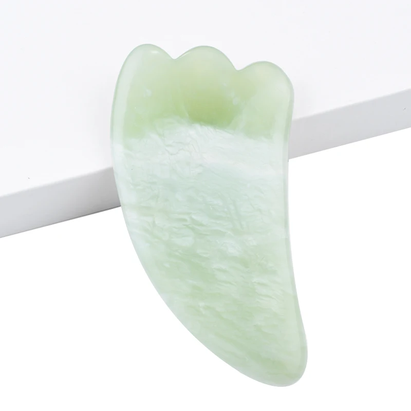 
2020 Best Seller Custom Logo Natural Green Jade Massage Skin Gua Sha High Quality Real Xiuyan Jade Guasha 