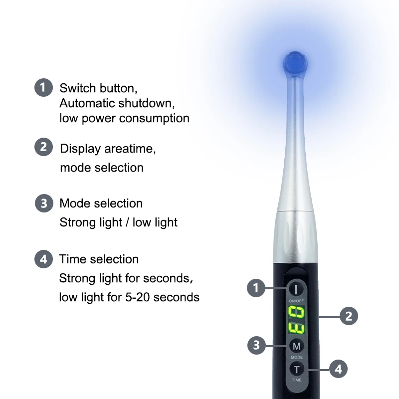 Dental Light Cure Wireless Powerful 5W High Power Blue Light 2500mw/cm One Second UV Curing Light
