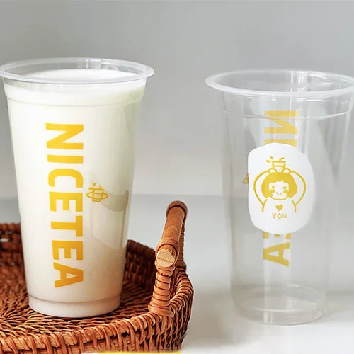 Printing environment-friendly disposable transparent plastic cup Blister cup bubble tea coffee plastic PP cup with lid