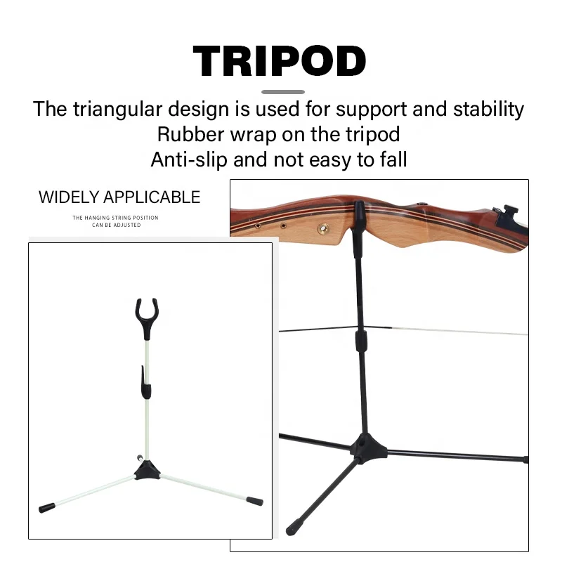 SPG Recurve Bow Stand Foldable Automatic Archery Longbow Compound Bow and Arrow Set Accessories Rack Legs Professional Holder