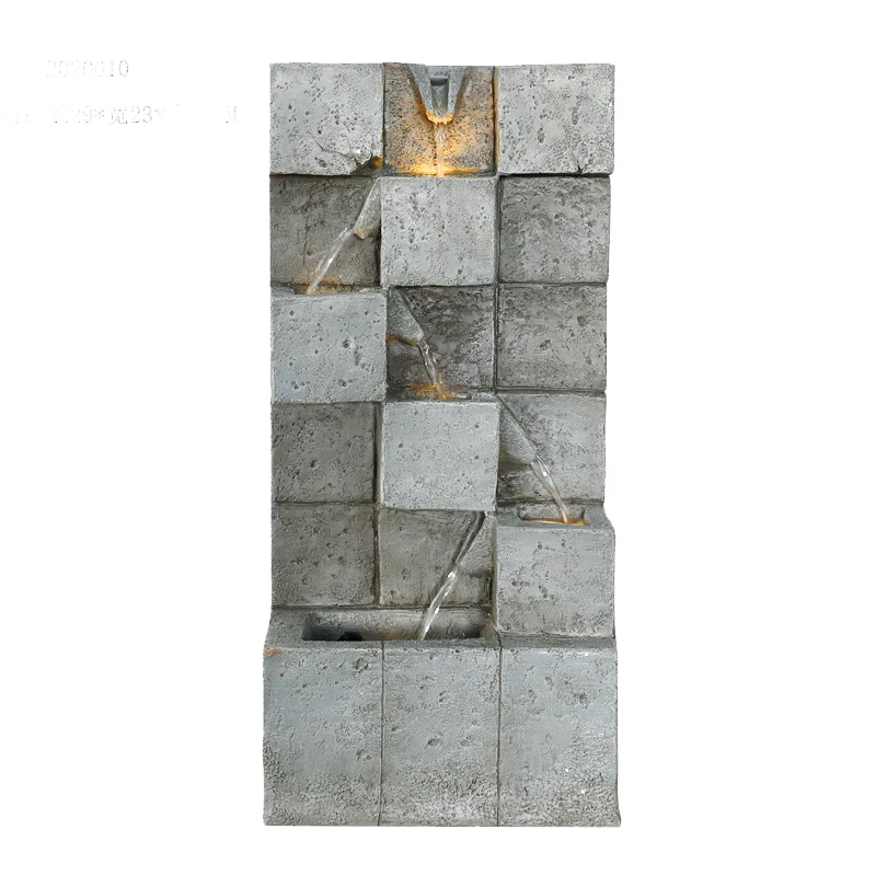 4 Tier Cascading Basins Tabletop Water Fountain with LED Light