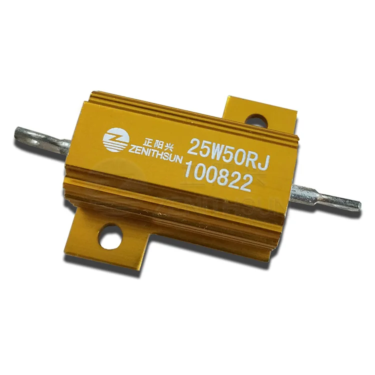 Gold Aluminum Case Resistor Metal Clad brake resistor High stability high Power 5W 50W 100W 200W 300W 500W