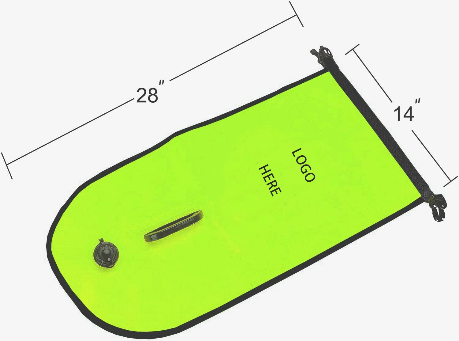 High visibility Swim Buoy Dry Bag 28L For Open Water Use