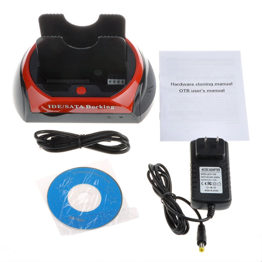 With dual USB2.0 all in one hard drive docking station drive 2.5 / 3.5 inch SAS / IDE hard drive docking station