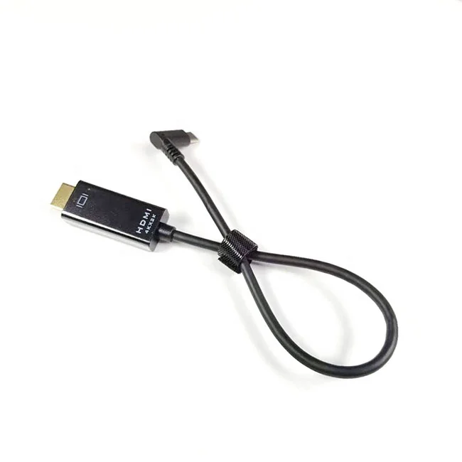 Hd Video Audio 4k 8k Right Angle Type C to Male HDMI Cable Adaptor