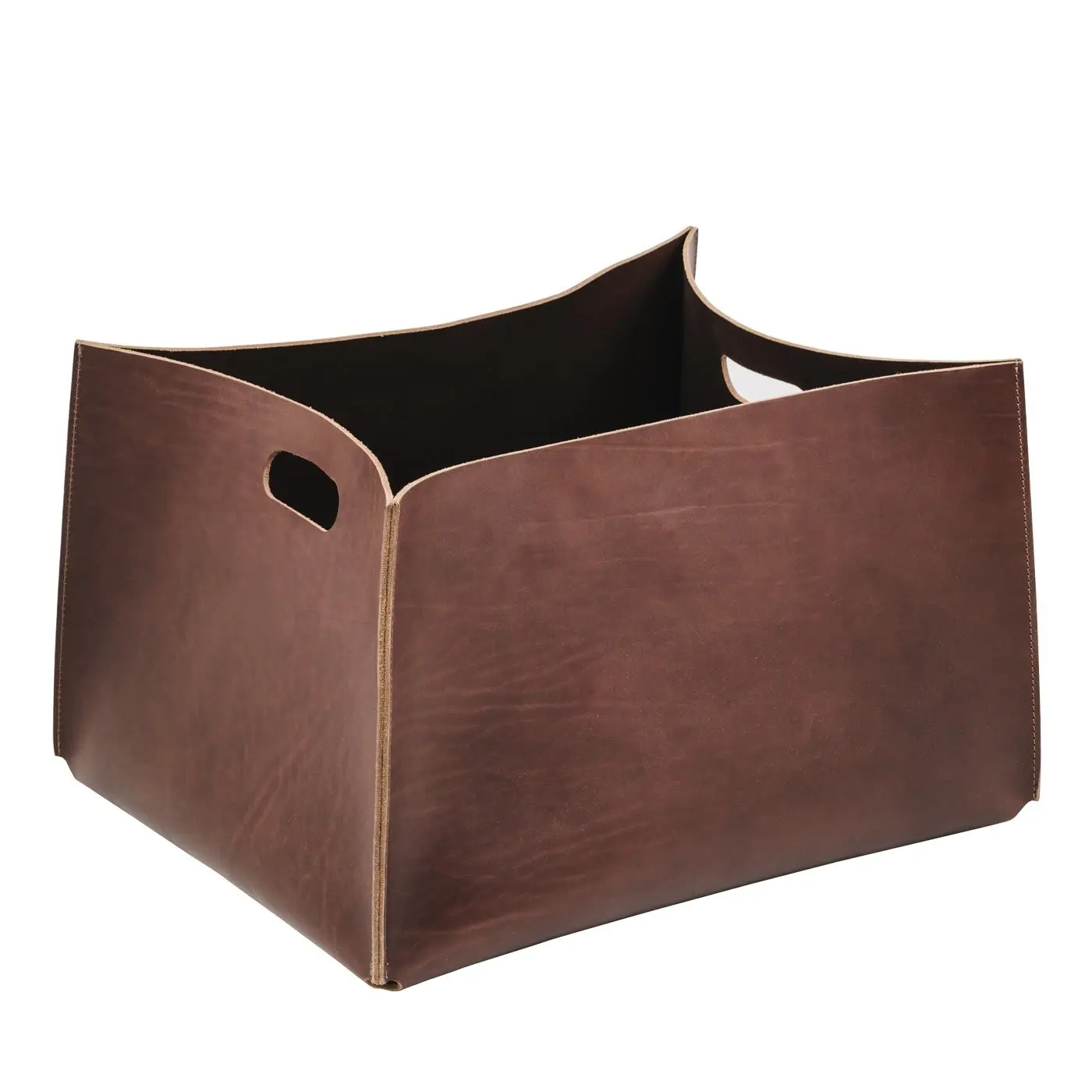 Rectangle pantry leather storage organizer basket