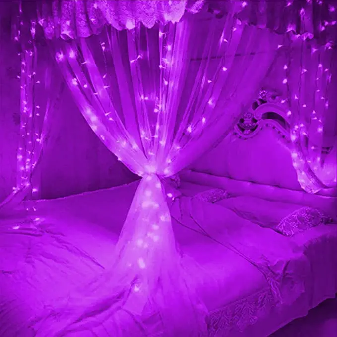 Curtain Lights 300 LED Bedroom Wall Decor Window Indoor Bathroom Dorm Room Party Wedding Hanging