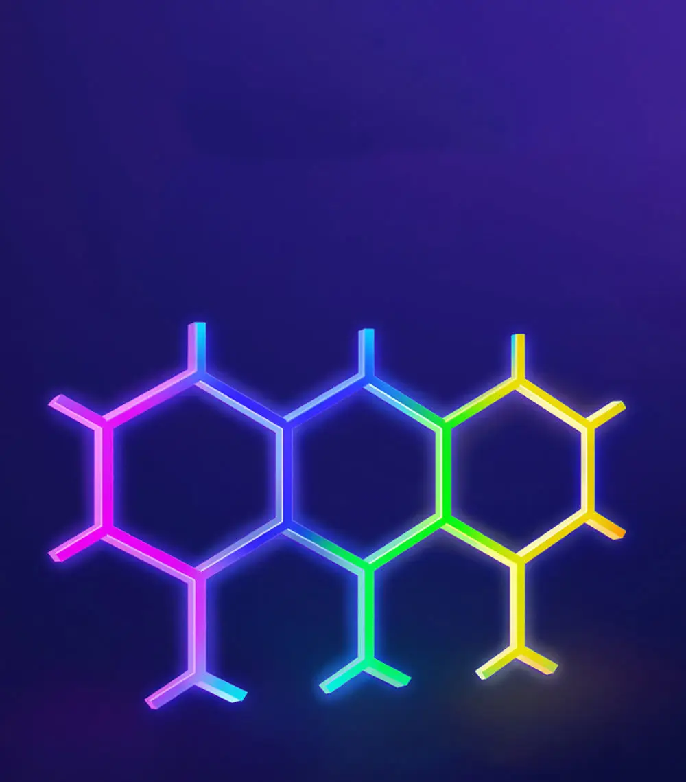 Rgb Tuya App Remote Control Music Rhythm Novelty Smart Home Led Splicing Ambient Night Lights Quantum Wall Lamp For Game Room