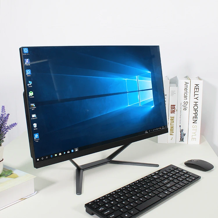 Новый дизайн 21 5 23 8 дюйма настольный ПК aio все в одном компьютер с веб-камерой и микрофоном