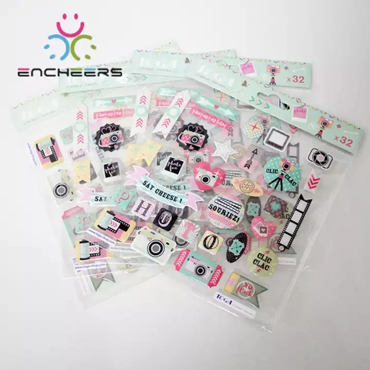Fashion Cartoon Epoxy Rein Sticker For Promotion