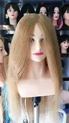 24inch Real 100% Human Hair Mannequin Practice Training Head with shoulder