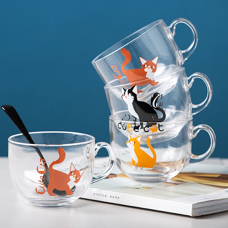 
Wholesale Customized Large 16.5oz Glass Wide Mouth Coffee Mug Tea Cup With Handle - Dishwasher & Microwave Safe Accept Logo 