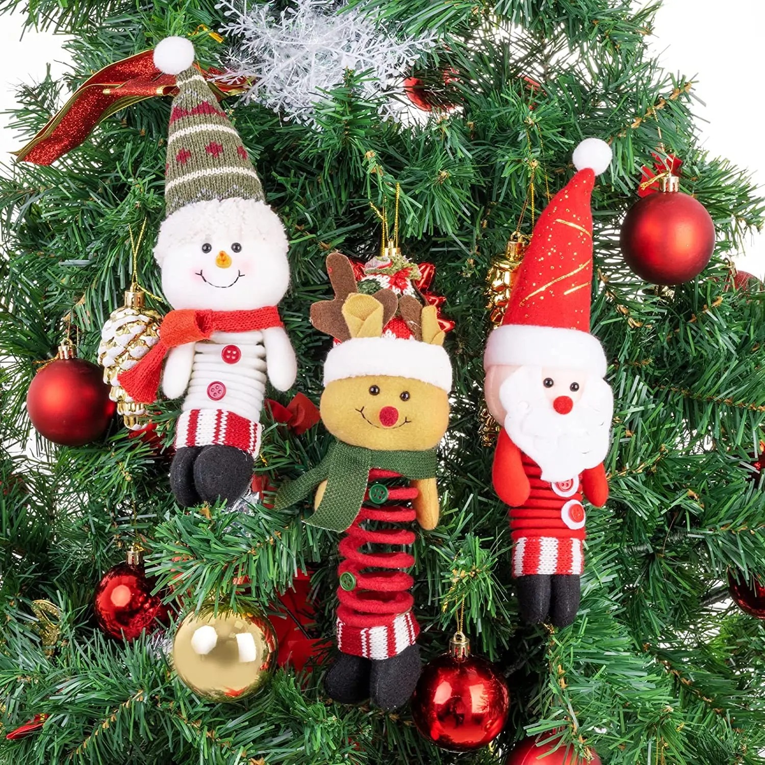 Christmas Products Santa Claus Snowman Elk Pendant Decorative Supplies Swing Spring Feet Doll Gift Decoraciones navidenas