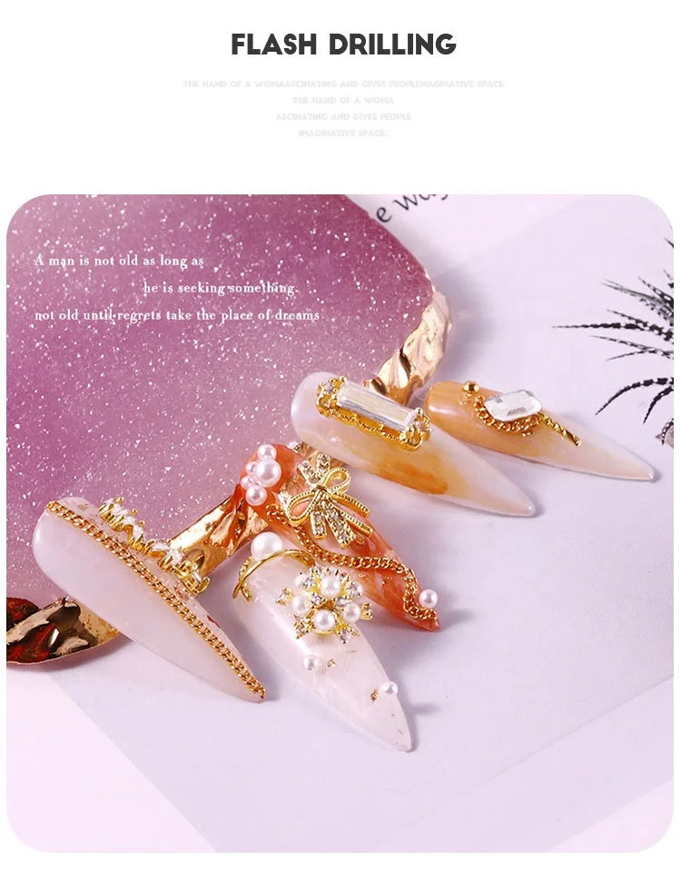 Luxurious Zircon 3D Alloy Jewelry Nailart Artificial Nails Nail art