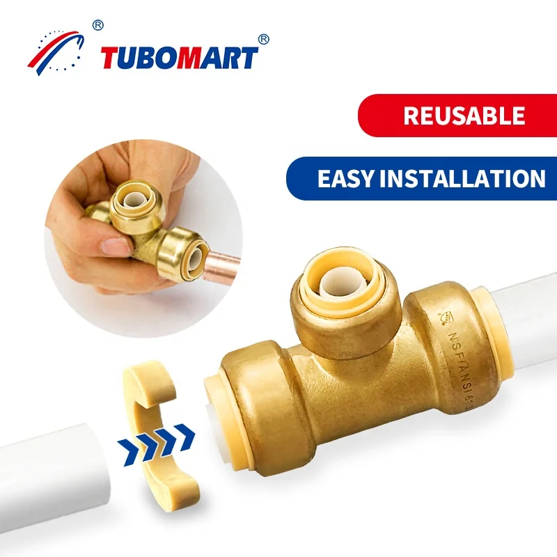 Plumbing material Lead free brass sharkbite push fit fittings pex pipe copper pipe/straight push fitting