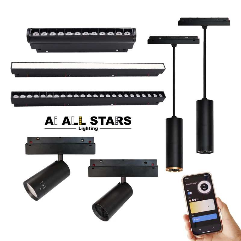 New Design Linear Track Light Magnetic Track System LED Dimmable Track Lighting DC48V 6W 12W 18W