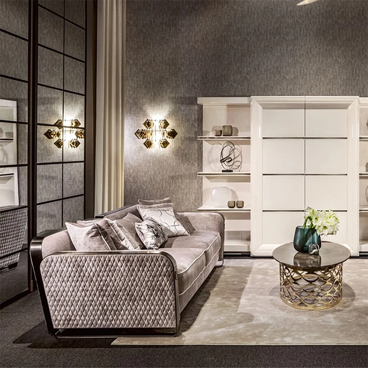 Italy Postmodern Pure Genuine Leather Modern modular Design Luxury Sofa Set Couch Living Room Furniture Sofa