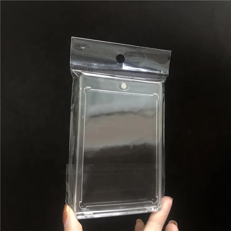 Anti UV Bus Metro Card Protector Two Pieces Tight Cover One Touch Magnetic Card Sleeves Holders