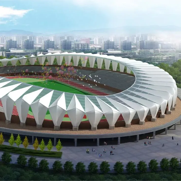 Tensile Shade Tent Stadium PVDF Fabric Roof Architectural Membrane Structure
