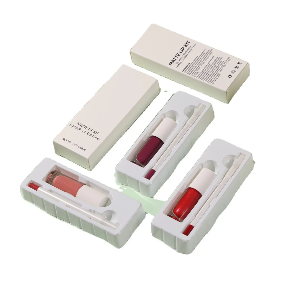 2Pcs Lipstick And Lip Liner Set Multicolor 20Color Lip Liner Creamy Waterproof Private Label Lips Gloss Matte