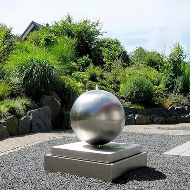 Stainless Steel Silver Ball Water Feature for Garden