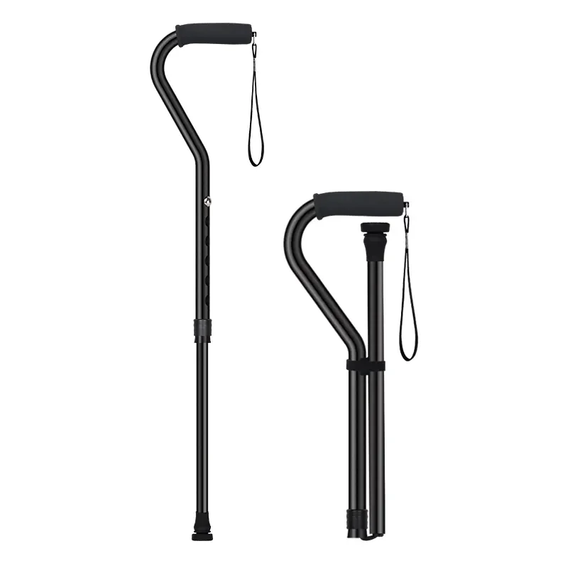 LARIBON Aluminum alloy folding walking stick telescopic folding hiking stick for the elderly adjustable walking stick
