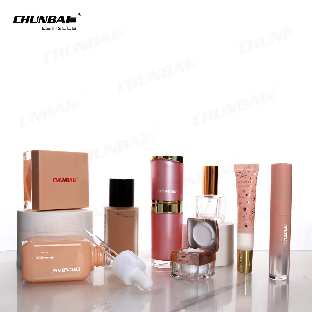 Wholesale 2oz Luxury Round Transparent Plastic Cream Package Container Acrylic Jar And Bottle Set For Cosmetics