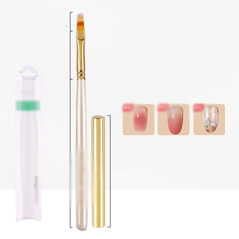 RU Gradient serrated smudge brush paint staggered lines lace painted nail pen tool