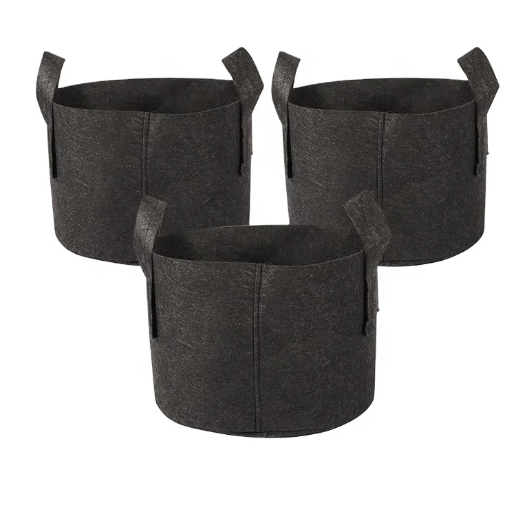 3-300 Gallon Garden Planter Reinforced with Thickened Non-Woven Fabric Heavy Weight Capacity Durable Felt Grow Bag for Plants