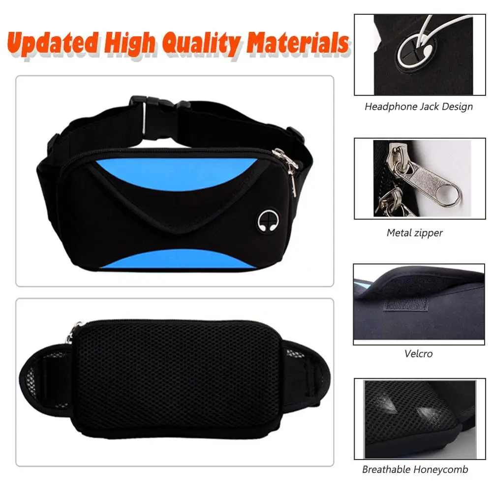 Free Shipping Hot Selling Sport Fanny Pack Compatible with 3.5-6.5 inch Mobile Phone Waterproof Waist Bag Pack