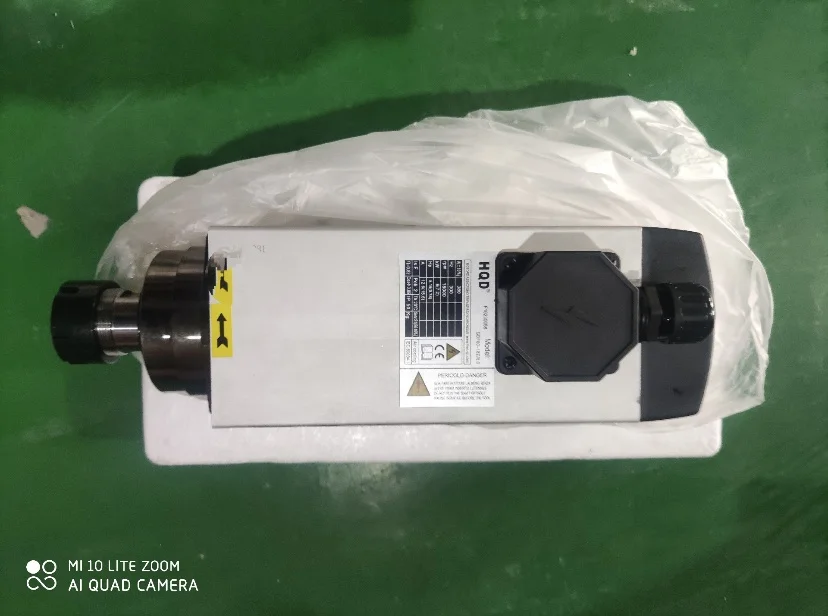 HQD 6KW 220v 380v CNC router spindle motor air cooling spindle 18000rpm 300hz 12.6A 2.39Nm cnc router using engraving wood