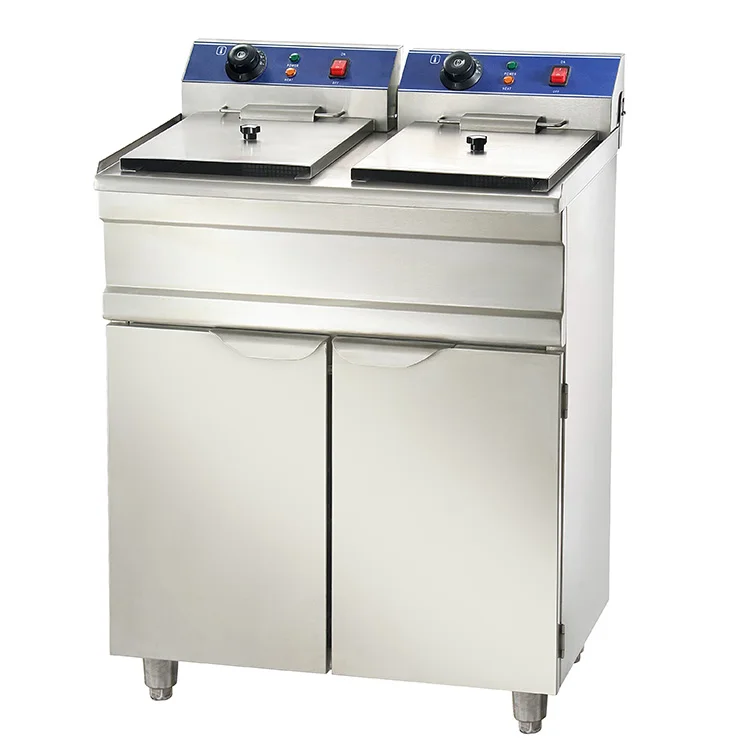 Friteuse-industriel, Industrial Food Fryer with 2 Tank Potato Chicken Deep Fryer Machine Donut Commercial Deep Fryers